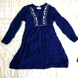 Old Navy Maternity Tunic Top Blue w/ embroidery